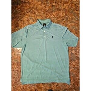 FootJoy Men‎ Green Striped Golf Performance Short Sleeve Collared XL (A81)